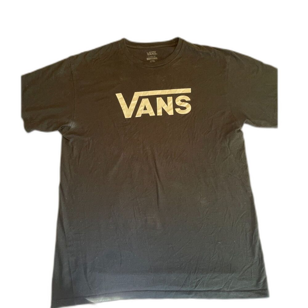 Vintage Y2K Men's VANS Skater Black T-Shirt Shirt Logo Top SIZE L